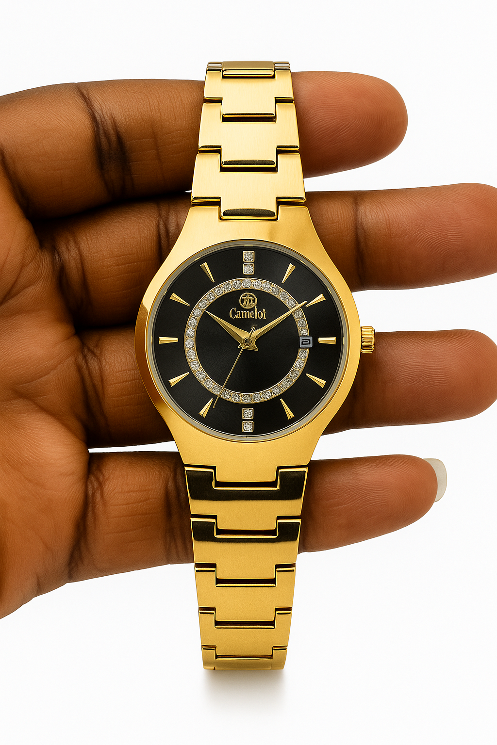 Montre Homme Camelot – Élégance Noire et Dorée
