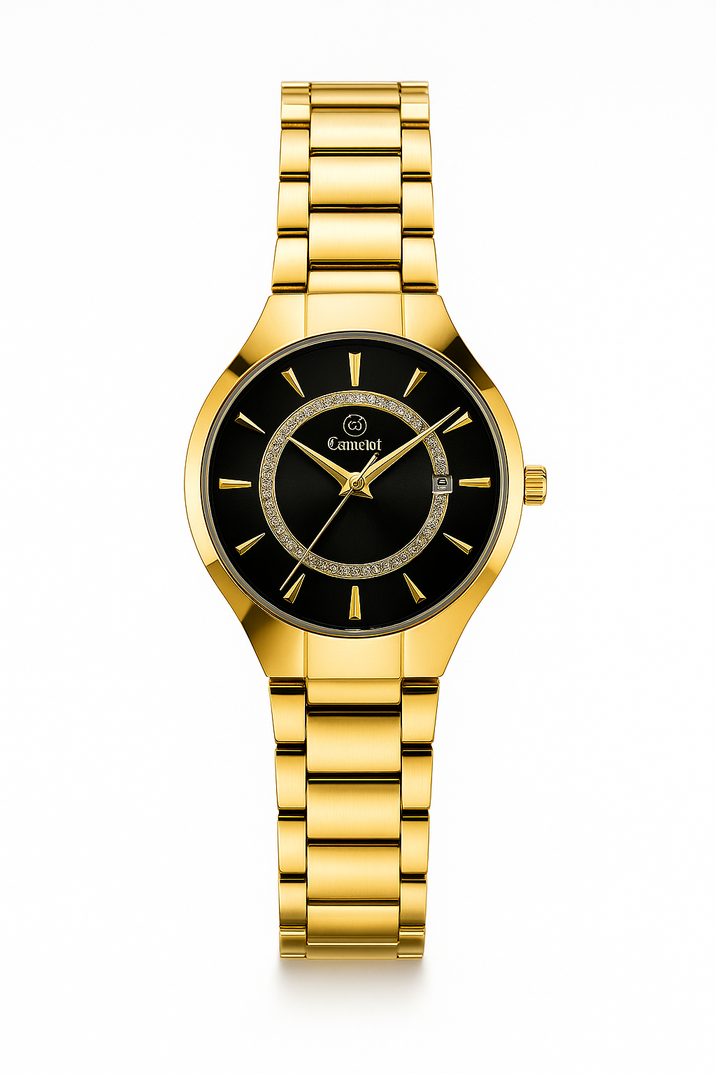 Montre Homme Camelot – Élégance Noire et Dorée