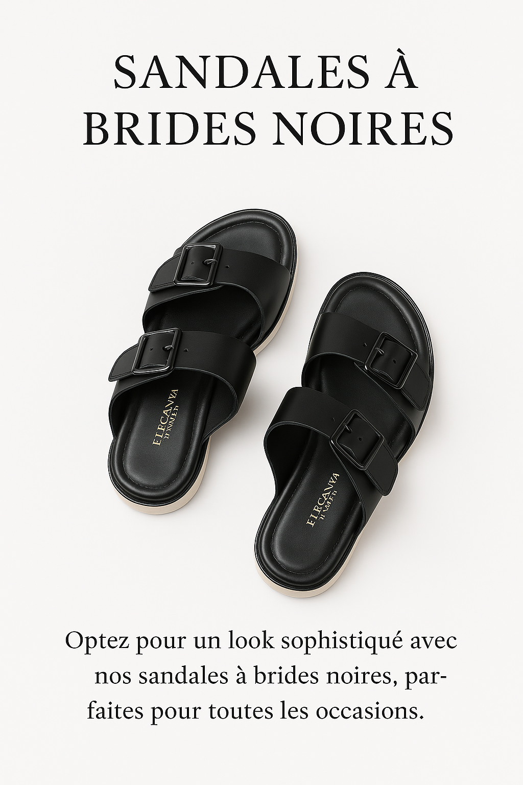 🖤 Sandales Noires à Boucles – Confort et Élégance au Quotidien