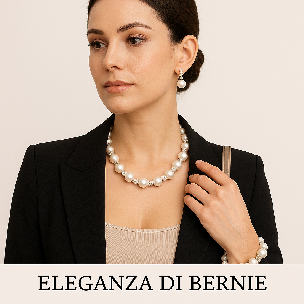 Parure Lumière – Perles Nacrées & Cristaux Argentés