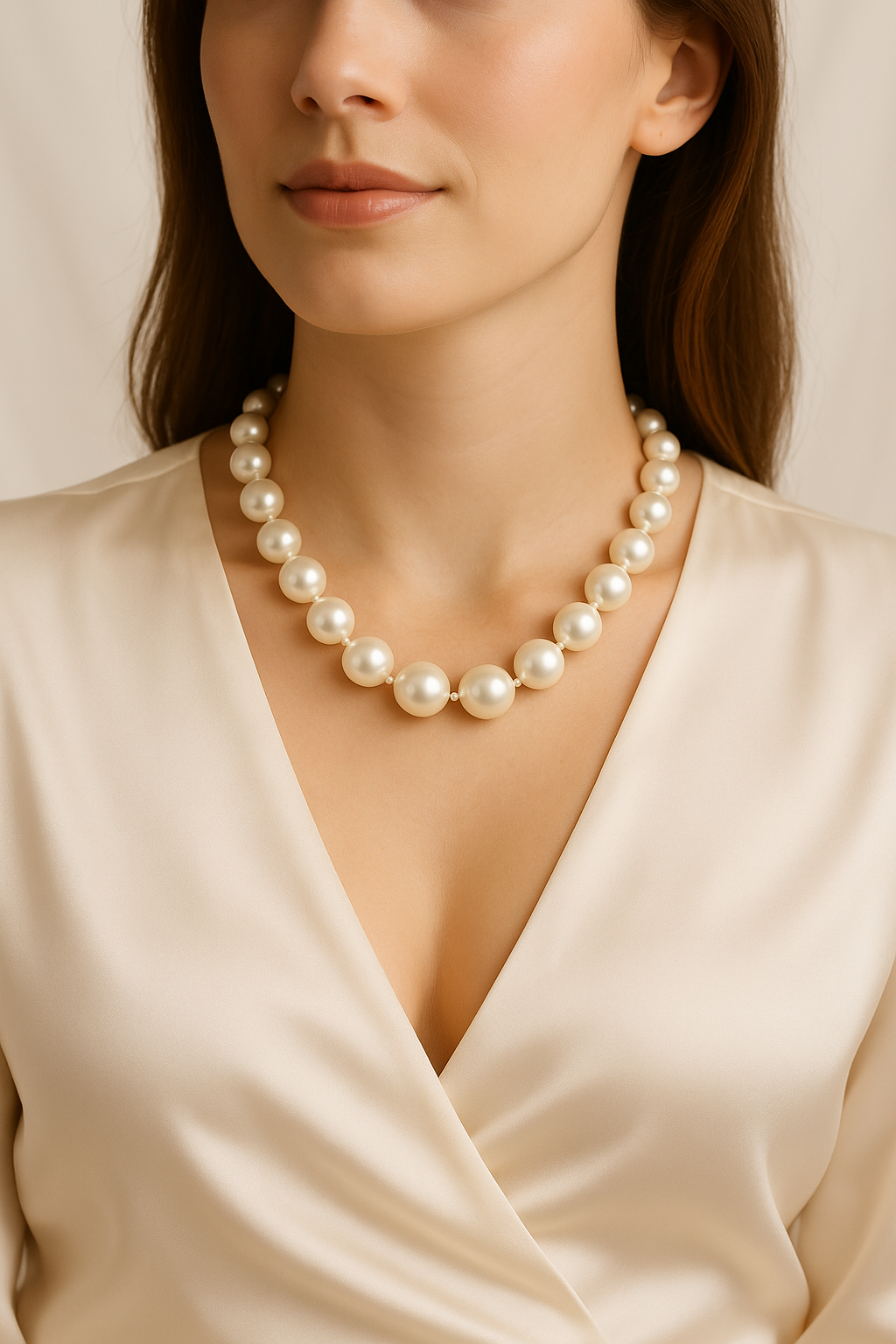 Collier Élégance Pure – Perles Blanches Graduées