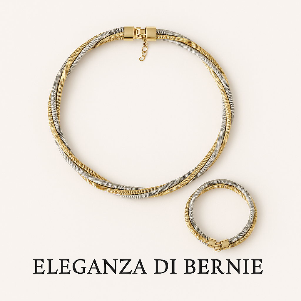 Parure Bicolore – Collier & Bracelet Torsadés
