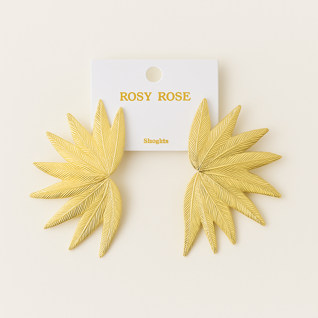 Boucles d’Oreilles Feuillage Doré – Design Sculptural & Chic
