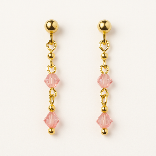 11 - Boucles d’Oreilles GEFOR – Douceur Rosée & Brillance Dorée