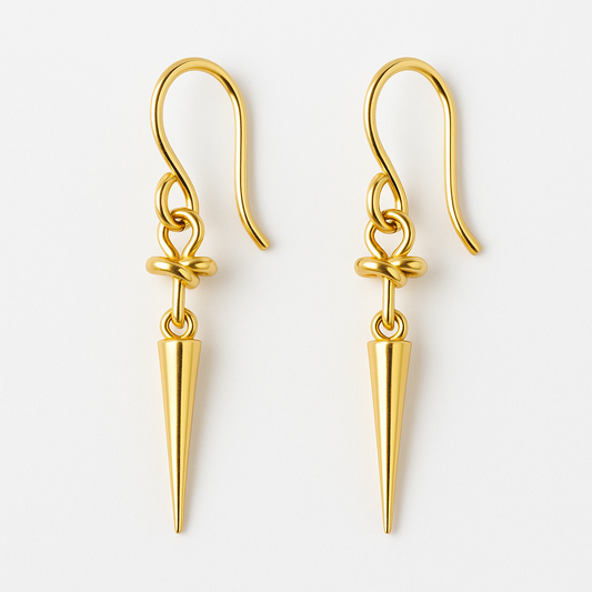 2 - Boucles d’Oreilles GEFOR – Design Épuré à Pointe Dorée