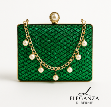 Pochette de cérémonie émeraude – Élégance & éclat