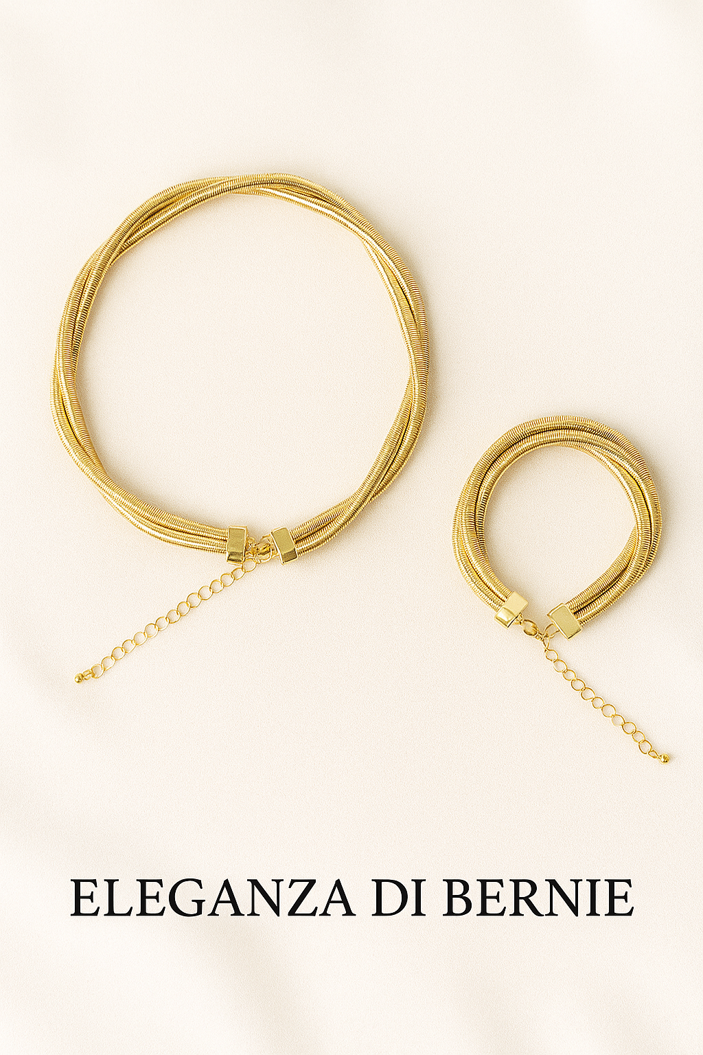 Parure Bicolore – Collier & Bracelet Torsadés